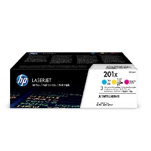 HP 201X 3-pack High Yield Cyan/Magenta/Yellow Original LaserJet Toner Cartridges